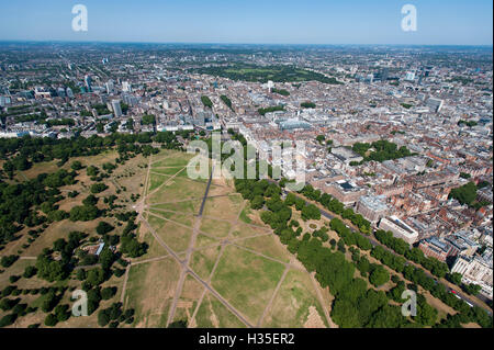 Vista aerea di Hyde Park e a Londra, Inghilterra, Regno Unito Foto Stock