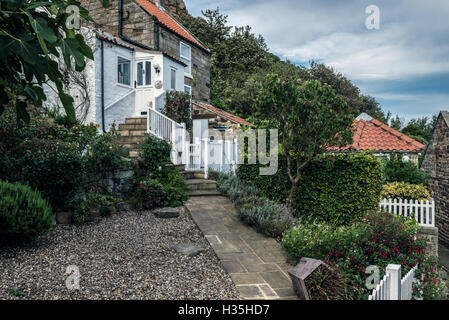 Cottage a Runswick Bay a nord Yorks Mori Foto Stock