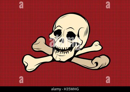 Jolly Roger. Il Teschio e Ossa Croce Illustrazione Vettoriale