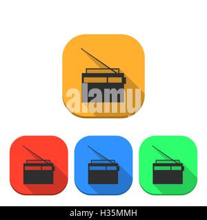 L'icona radio, illustrazione vettoriale. Illustrazione Vettoriale