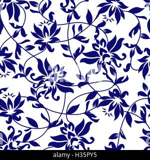 La bellezza dello sfondo con una blue lotus. Illustrazione Vettoriale