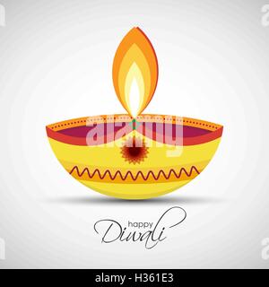Festa delle luci Deepavali. Felice Diwali abstract background. Illustrazione Vettoriale di Diya olio lampada per il tuo design Illustrazione Vettoriale