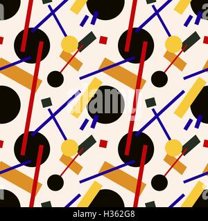 Abstract suprematism composizione sul beige, modello senza giunture Illustrazione Vettoriale