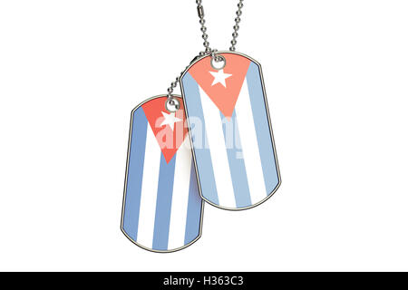 Cuba Dog Tag, rendering 3D isolati su sfondo bianco Foto Stock