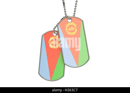 Eritrea Dog Tag, rendering 3D isolati su sfondo bianco Foto Stock