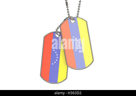 Venezuelano di Dog Tag, rendering 3D isolati su sfondo bianco Foto Stock