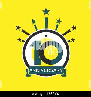 Simbolo di dieci anni, anniversario logo, lo sconto Illustrazione Vettoriale
