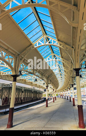 Ripristinato 1903 stazione di Wemyss Bay, Renfrewshire, Scotland, Regno Unito. il restauro ha avuto luogo nel 1994 Foto Stock