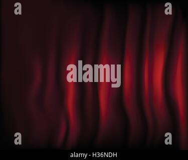Frammento di rosso scuro sipario di un palcoscenico Illustrazione Vettoriale