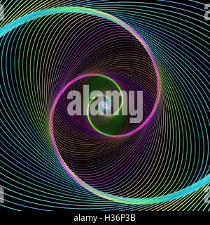 Digitale multicolore a spirale sullo sfondo di Fractal Illustrazione Vettoriale