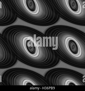Seamless nero, grigio e bianco modello ellisse Illustrazione Vettoriale