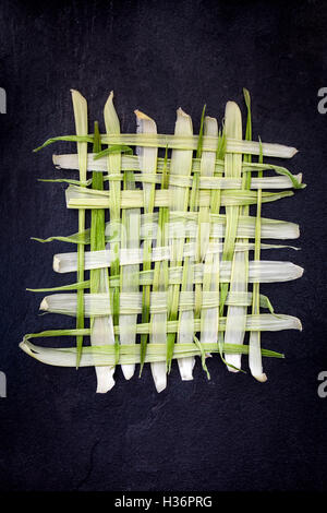 Corn buccia di vimini patern sull'ardesia Foto Stock