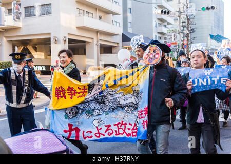Dimostrazione, Shibuya-Ku, Tokyo, Giappone Foto Stock
