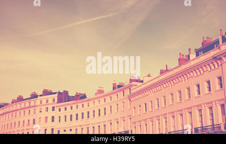 Adelaide Crescent, Brighton & Hove, East Sussex, Regno Unito. (Rétro tonica immagine) Foto Stock