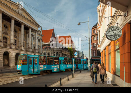 Pomeriggio autunnale di Wroclaw city centre, Polonia. Foto Stock