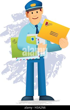 Portalettere portando mail Illustrazione Vettoriale