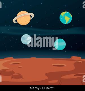 Spazio sullo sfondo del paesaggio Illustrazione Vettoriale