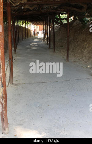 Knossos minoan archeologico rovine sulla isola di Creta Grecia Questo è l'ingresso di Knossos sito archeologico Foto Stock