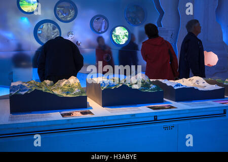 Haus der Berge mostra. Parco Nazionale di Berchtesgaden. Alta Baviera. Germania. Foto Stock