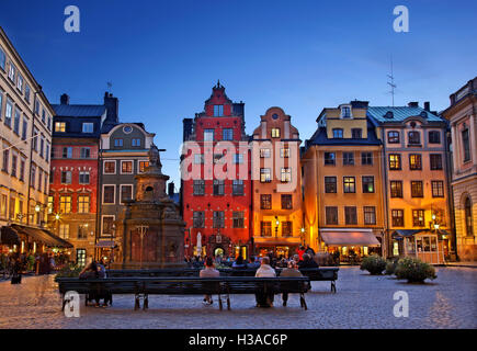 Stortorget square a Gamla Stan, la città vecchia di Stoccolma, Svezia. Foto Stock