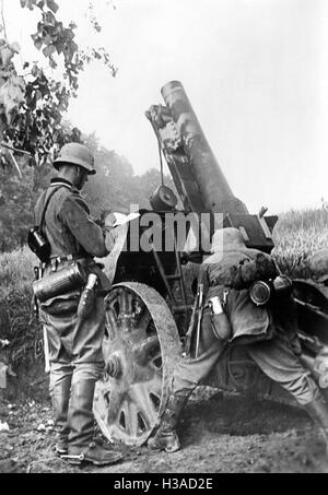 La fanteria tedesca pistola in Francia, 1940 Foto Stock