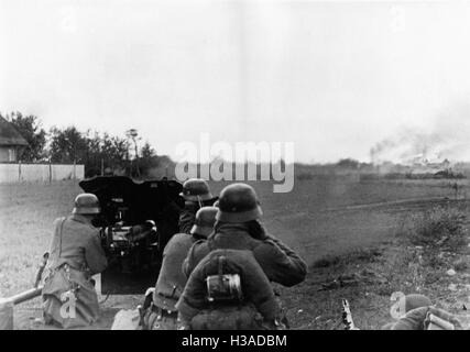 Truppe tedesche in azione sull'isola di Hiiumaa, 1941 Foto Stock