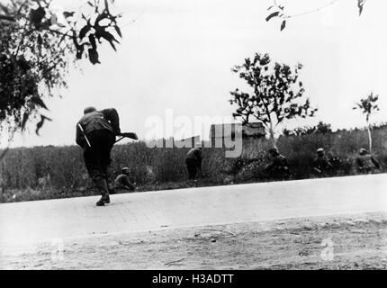 La fanteria tedesca in azione sul Fronte Orientale, 1941 Foto Stock