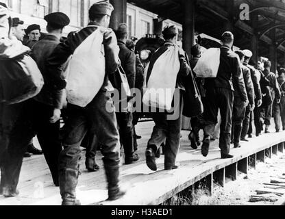 Prigionieri di guerra tedeschi in Canada, 1940 Foto Stock
