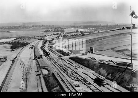 Dipinto di Ernst Vollbehr: autostrada sito in costruzione a Dresda Foto Stock