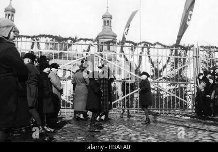 Il Koenigin-Luise-Bruecke (ponte Regina Luisa) che conduce alla regione di Klaipeda, 1939 Foto Stock