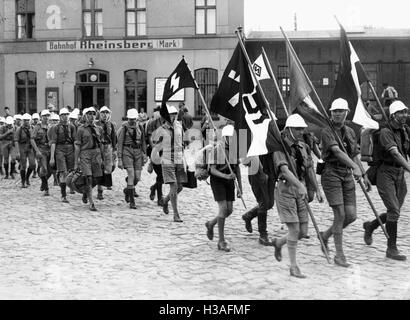 Il tedesco gli espatriati in gioventù hitleriana camp in Rheinsberg, 1935 Foto Stock