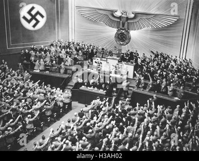 Sessione del Reichstag nel Kroll Opera House a Berlino, 1939 Foto Stock