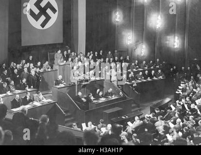 Frick il discorso in occasione dell'anniversario della conquista del potere, 1934 Foto Stock