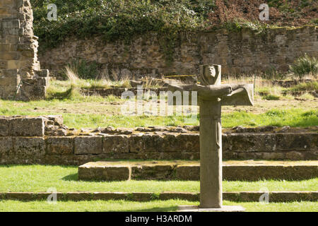 Madonna della Croce scultura Mount Grace Priory Foto Stock