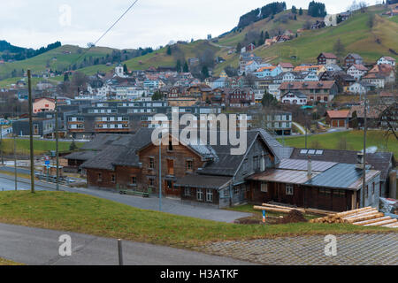 URNASCH, Svizzera - 31 dicembre 2015: vista del villaggio di Urnasch, nel Canton Appenzello Esterno canton, Svizzera Foto Stock