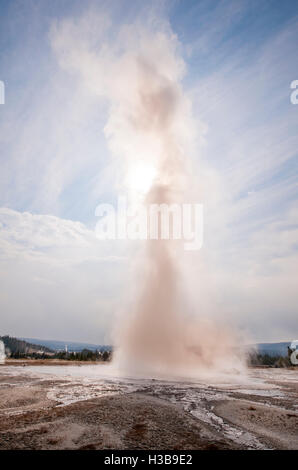 Daisy Geyser in Upper Geyser Basin Parco Nazionale di Yellowstone, Wyoming negli Stati Uniti. Foto Stock