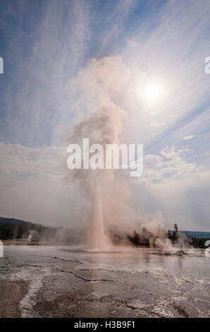 Daisy Geyser in Upper Geyser Basin Parco Nazionale di Yellowstone, Wyoming negli Stati Uniti. Foto Stock