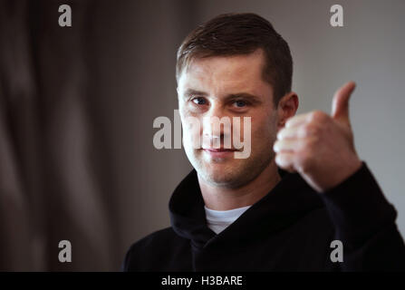 Ricky brucia durante la conferenza stampa presso il Crowne Plaza Hotel Glasgow. Foto Stock