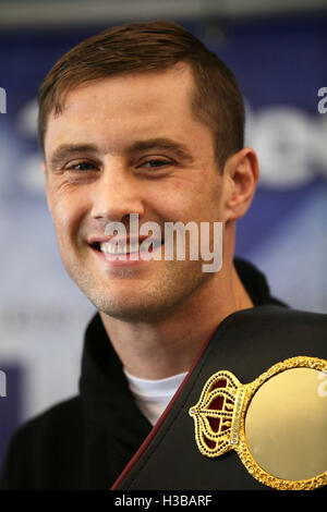 Ricky brucia durante la conferenza stampa presso il Crowne Plaza Hotel Glasgow. Foto Stock