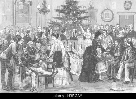 MIDDLESEX UN NATALE-tree presso la Middlesex hospital 1874. Il Illustrated London News Foto Stock