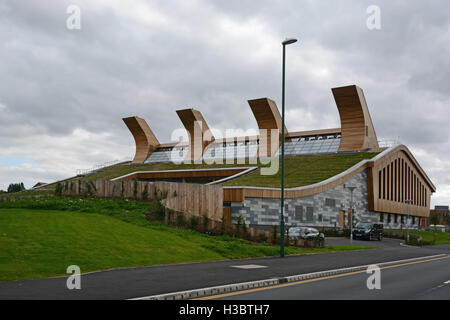 GSK Carbon Neutral laboratorio di chimica sostenibile, edificio nel Giubileo Campus, Università di Nottingham, Inghilterra. Foto Stock