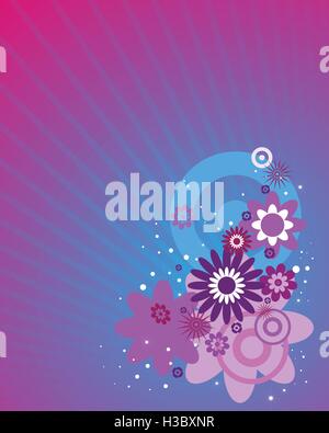 Fiori su sfondo di astrazione Illustrazione Vettoriale