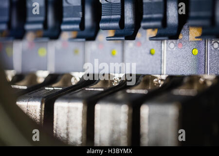 Close-Up di montato su rack server Foto Stock