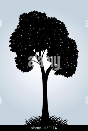 Silhouette di un vettore tree Illustrazione Vettoriale