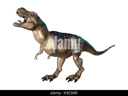 3D rendering di un dinosauro Tirannosauro isolati su sfondo bianco Foto Stock