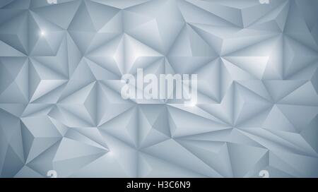 Abstract vettore 3D geometrica, Polygon ( ) poligonale, Triangolo forma del modello. Bianco e grigio chiaro colore in basso sullo sfondo di poly. Illustrazione Vettoriale
