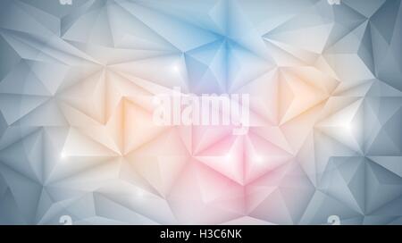 Abstract vettore 3D geometrica, Polygon ( ) poligonale, Triangolo forma del modello. Bianco e grigio chiaro colore in basso sullo sfondo di poly. Illustrazione Vettoriale