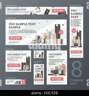 Set di banner Web Illustrazione Vettoriale