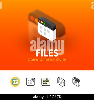 Icona file in stile differente Illustrazione Vettoriale