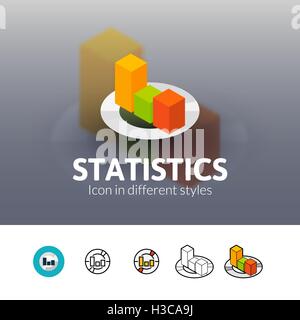 Icona di statistiche in stile differente Illustrazione Vettoriale